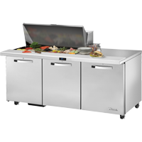 True TSSU-72-18M-B-HC~SPEC3 72.38" W Three Section SPEC SERIES® Mega Top Sandwich/Salad Unit - 115 Volts