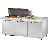 True TSSU-72-18M-B-HC~SPEC3 72.38" W Three Section SPEC SERIES® Mega Top Sandwich/Salad Unit - 115 Volts