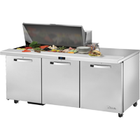 True TSSU-72-18M-B-HC~SPEC3 72.38" W Three Section SPEC SERIES® Mega Top Sandwich/Salad Unit - 115 Volts