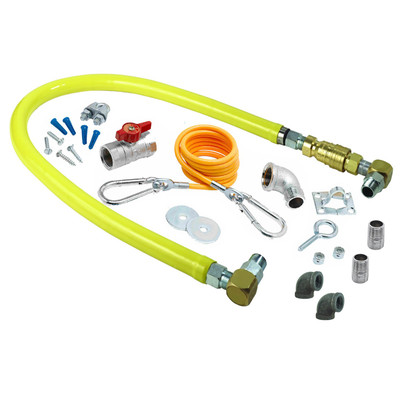 T&amp;S Brass HG-4D-48SK-FF Safe-T-Link Gas Connector Kit Swivel with Quick Disconnect 48"