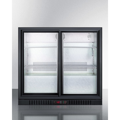 Summit SCR700B 36" W Black Sliding Beverage Merchandiser - 115 Volts, 1-Ph