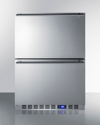Summit SPR627OS2D 24" W Stainless Steel Outdoor Drawer Refrigerator - 115 Volts