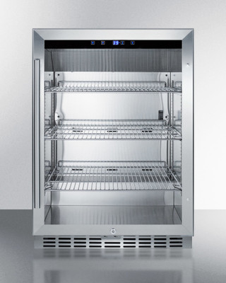 Summit SCR611GLOS 23.63" W Stainless Steel Hinged Refrigerated Merchandiser - 115 Volts 1-Ph