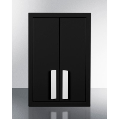 Summit CAB12TALLBLK 12" W x 12" D x 18" H Black Metal 2 Hinged Door Wall Cabinet