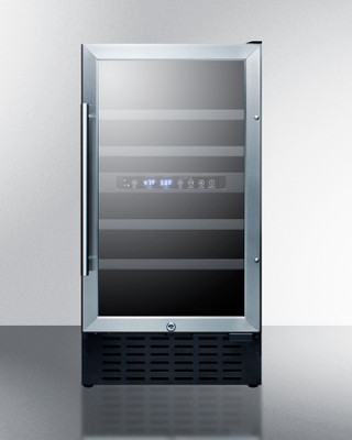 Summit SWC182ZADA 17.75" W Black Single Section Glass Door Wine Cellar - 115 Volts