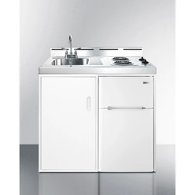 Summit C39EL 39" W x 24" D x 40" H White Exterior All-in-One Combo Kitchen - 115 Volts