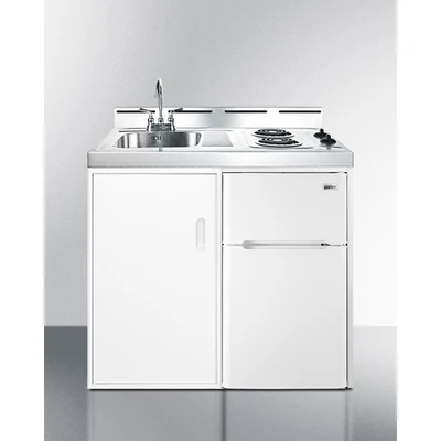 Summit C39EL 39" W x 24" D x 40" H White Exterior All-in-One Combo Kitchen - 115 Volts