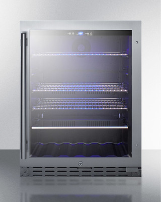 Summit ALBV2466 23.5" W Black Hinged Beverage Merchandiser - 115 Volts 1-Ph