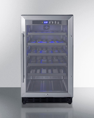 Summit SWC1840BADA 17.75" W Black Single Section Glass Door Wine Cellar - 115 Volts