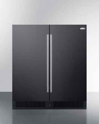 Summit FFRF3070BL 29.5" W Black Built-In Undercounter Refrigerator and Freezer - 115 Volts