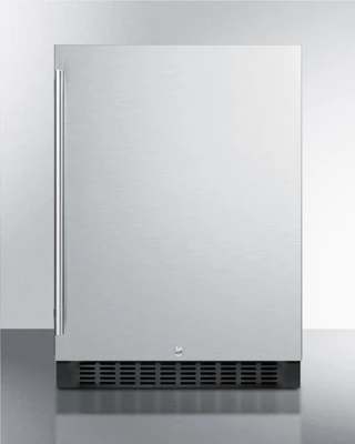Summit SPR627OS 24" W Black Stainless Steel 4.6 Cu. Ft. Outdoor All-Refrigerator - 115 Volts