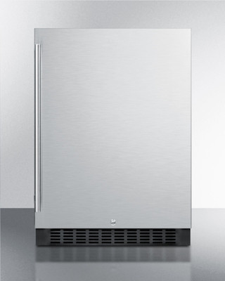 Summit SPR627OS 24" W Black Stainless Steel 4.6 Cu. Ft. Outdoor All-Refrigerator - 115 Volts