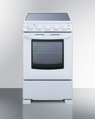 Summit REX2051WRT 4 Ceramic Glass Burner 19.75" Electric Range