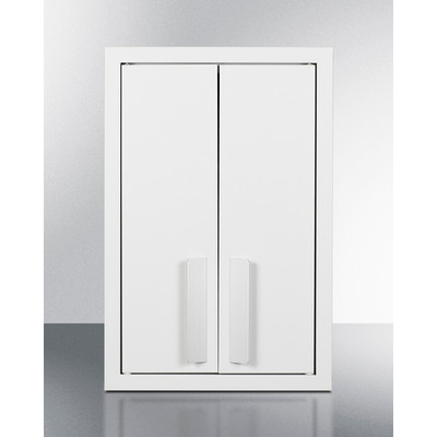 Summit CAB1218TALLWH 12" W x 12" D x 18" H White Metal 2 Hinged Door Wall Cabinet
