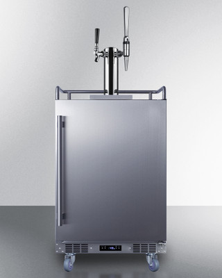 Summit SBC682CMTWIN 5.6 Cu. Ft. Stainless Steel Dual Tap Indoor or Outdoor Nitro Cold Brew Coffee Dispenser - 115 Volts