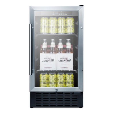 Summit SCR1841B 17.75" W Black Hinged Beverage Center - 115 Volts 1-Ph