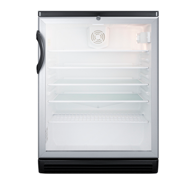 Summit SCR600BGL 23.63" W Black Hinged Refrigerated Merchandiser - 115 Volts 1-Ph