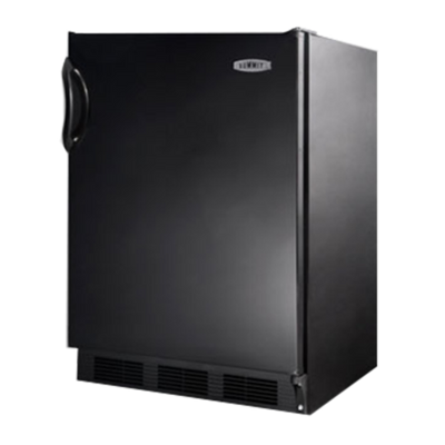 Summit FF7BK 23.63" W Black Solid Undercounter Refrigerator - 115 Volts 1-Ph