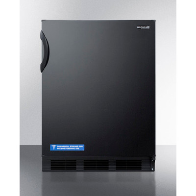 Summit FF7BK 23.63" W Black Solid Undercounter Refrigerator - 115 Volts 1-Ph