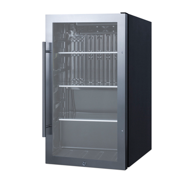 Summit SPR488BOS 19" W Black Stainless Steel Indoor or Outdoor Undercounter Refrigerator - 115 Volts