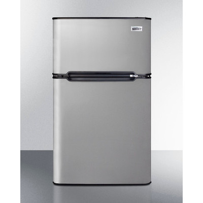 Summit CP34BSSADA 19" W Black Solid Door Compact Refrigerator-Freezer - 115 Volts