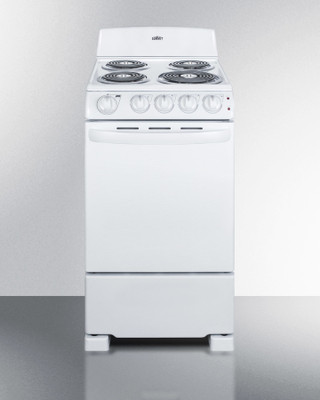 Summit RE203W 4 Coil Burner 20" Electric Range