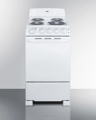 Summit RE203W 4 Coil Burner 20" Electric Range