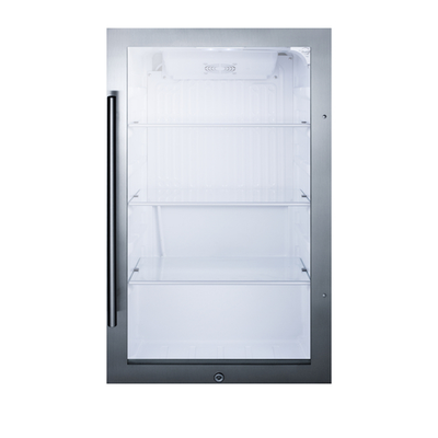 Summit SPR489OS 19" W Black Stainless Steel Outdoor Refrigerator - 115 Volts