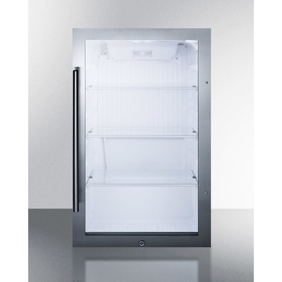 Summit SPR489OS 19" W Black Stainless Steel Outdoor Refrigerator - 115 Volts