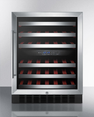 Summit SWC530BLBIST 23.63" W Black Single Section Glass Door Wine Cellar - 115 Volts