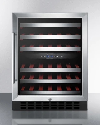 Summit SWC530BLBIST 23.63" W Black Single Section Glass Door Wine Cellar - 115 Volts
