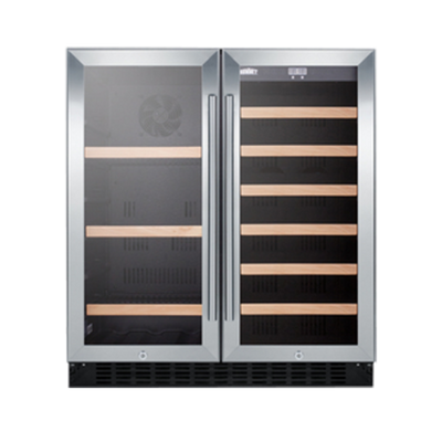 Summit SWBV3071 29.5" W Dual Temperature Glass Door Undercounter Wine and Beverage Center - 115 Volts