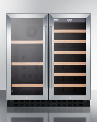 Summit SWBV3071 29.5" W Dual Temperature Glass Door Undercounter Wine and Beverage Center - 115 Volts