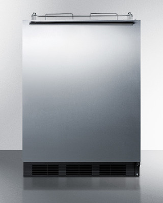 Summit SBC58BLBIADANK 5.5 Cu. Ft. Stainless Steel Draft Beer Cooler Dispenser