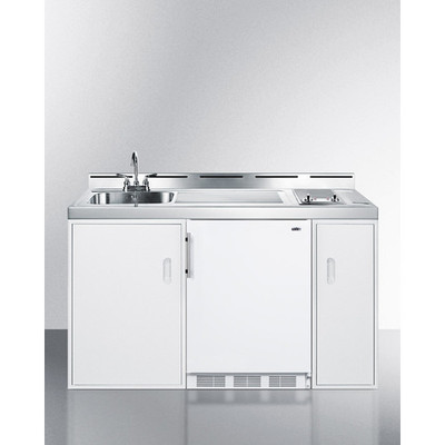 Summit C60ELGLASS 59.18" W x 24" D x 40" H White Exterior All-in-One Combo Kitchen - 115 Volts