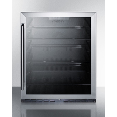 Summit AL57G 23.63" W Stainless Steel Glass All-Refrigerator - 115 Volts 1-Ph