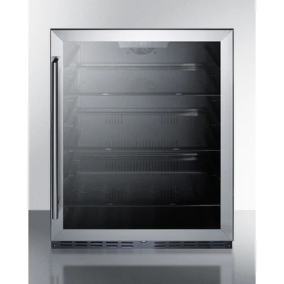 Summit AL57G 23.63" W Stainless Steel Glass All-Refrigerator - 115 Volts 1-Ph