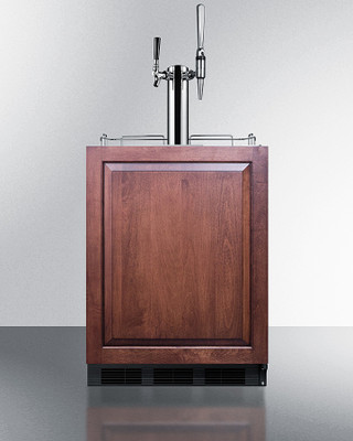Summit SBC58BLBIADAIFCMTWIN 5.5 Cu. Ft. Black Dual Tap Combo Nitro or Cold Brew Coffee Dispenser - 115 Volts