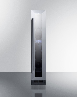 Summit SWC007 5.88" W Black Single Section Glass Door Wine Cellar - 115 Volts