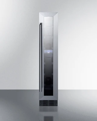 Summit SWC007 5.88" W Black Single Section Glass Door Wine Cellar - 115 Volts