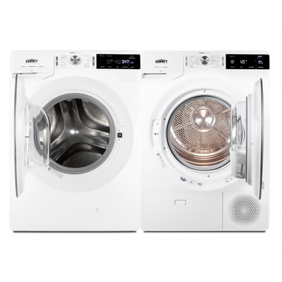 Summit SLS24W3P 6.18 Cu. Ft. White Exterior Washer and Dryer Combo - 220 Volts