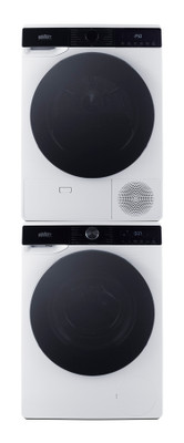 Summit SLS3434W 6.36 Cu. Ft. White and Black Door Washer and Vented Dryer Combination - 220 Volts