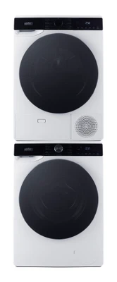 Summit SLS3434W 6.36 Cu. Ft. White and Black Door Washer and Vented Dryer Combination - 220 Volts