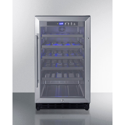 Summit SWC1840BCSSADA 17.75" W Stainless Steel Single Section Glass Door Wine Cellar - 115 Volts