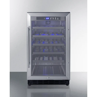 Summit SWC1840BCSSADA 17.75" W Stainless Steel Single Section Glass Door Wine Cellar - 115 Volts