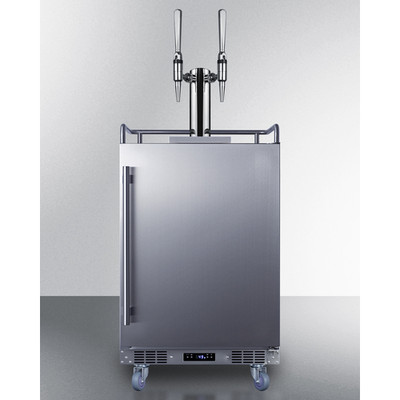 Summit SBC682NCFTWIN 5.6 Cu. Ft. Stainless Steel Dual Tap Indoor or Outdoor Nitro Cold Brew Coffee Dispenser - 115 Volts