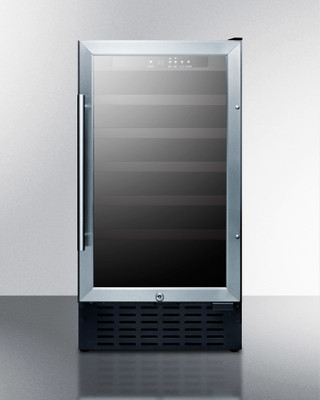 Summit SWC1840B 17.75" W Black Single Section Glass Door Wine Cellar - 115 Volts