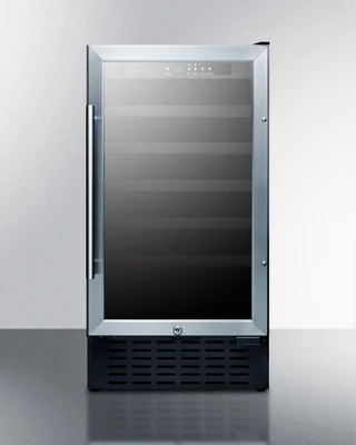 Summit SWC1840B 17.75" W Black Single Section Glass Door Wine Cellar - 115 Volts