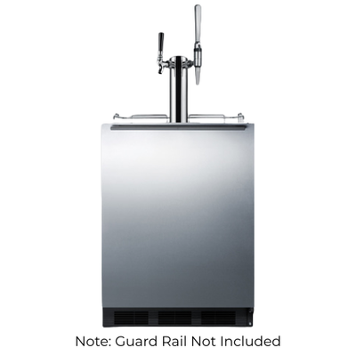 Summit SBC58BLBIADACMTWIN 5.5 Cu. Ft. Black Stainless Steel Dual Tap Combo Nitro or Cold Brew Coffee Dispenser - 115 Volts