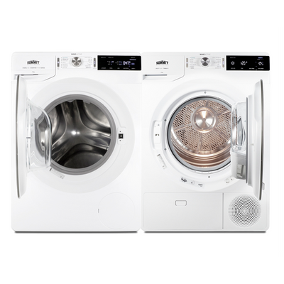 Summit SLS24W4P 6.18 Cu. Ft. White Exterior Washer and Dryer Combo - 208-240 Volts